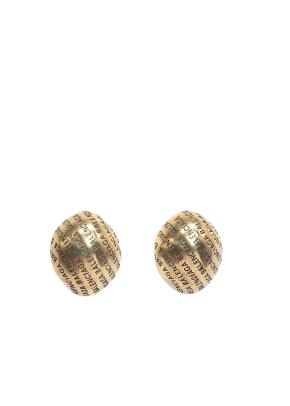 Balenciaga Gold Metal Logo Earrings 2