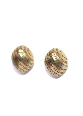 Balenciaga Gold Metal Logo Earrings 5