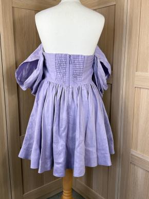 Aje Lilac Linen Off The Shoulder Mini Dress 3