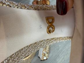 Dolce & Gabbana Gold Mesh And Crystal Mary Jane Heels 6