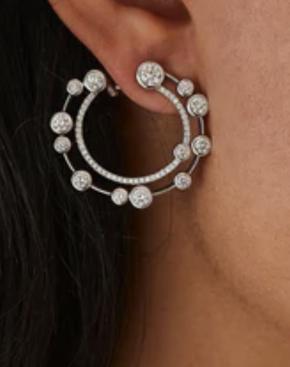 Boodles Waterfall Large Diamond Platinum Hoop Earrings 5