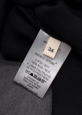 Celine Black Silk Tank Top with Ostrich Feather Trim Sheer Top 6