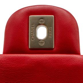 Chanel Red Mini Lambskin Quilted Rectangular Flap 8
