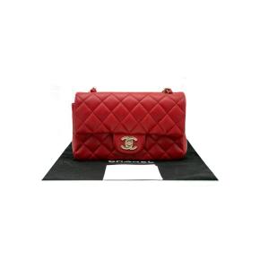 Chanel Red Mini Lambskin Quilted Rectangular Flap 2