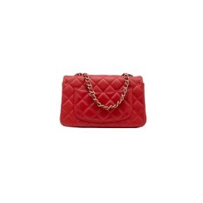Chanel Red Mini Lambskin Quilted Rectangular Flap 3