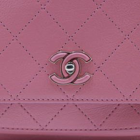 Chanel Pink Calfskin Stitched Small Flap Bag 8