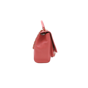 Chanel Pink Calfskin Stitched Small Flap Bag 3