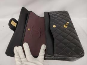 Chanel Black Lambskin Medium Classic Double Flap Bag 8