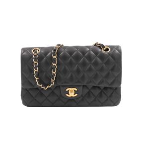 Chanel Black Lambskin Medium Classic Double Flap Bag 2
