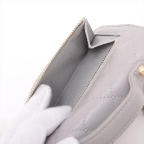 Chanel Grey Matelasse Caviar Wallet On Chain 12