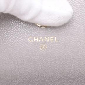 Chanel Grey Matelasse Caviar Wallet On Chain 5