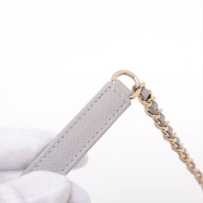 Chanel Grey Matelasse Caviar Wallet On Chain 11