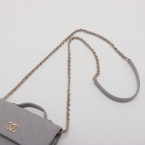 Chanel Grey Matelasse Caviar Wallet On Chain 10