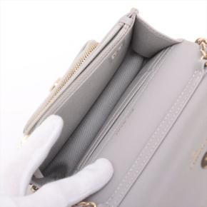 Chanel Grey Matelasse Caviar Wallet On Chain 6