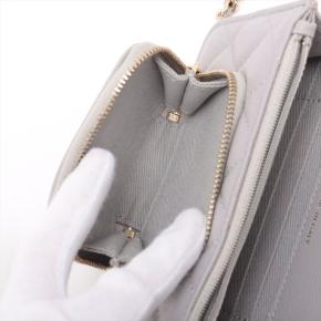 Chanel Grey Matelasse Caviar Wallet On Chain 9