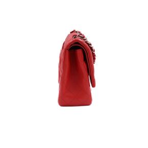 Chanel Classic Red Lambskin Jumbo Double Flap Bag 4