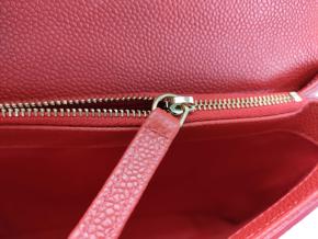 Chanel Red Grained Calfskin Small Stitched Flap Bag 6