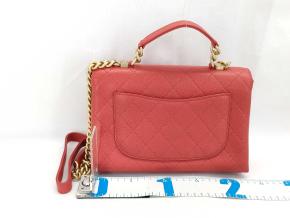 Chanel Red Grained Calfskin Small Stitched Flap Bag 7