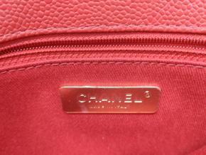 Chanel Red Grained Calfskin Small Stitched Flap Bag 5