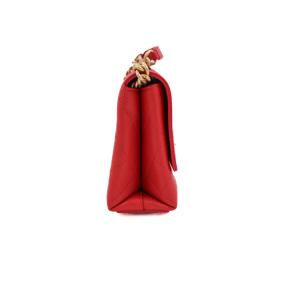 Chanel Red Grained Calfskin Small Stitched Flap Bag 3