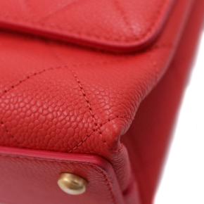 Chanel Red Grained Calfskin Small Stitched Flap Bag 13