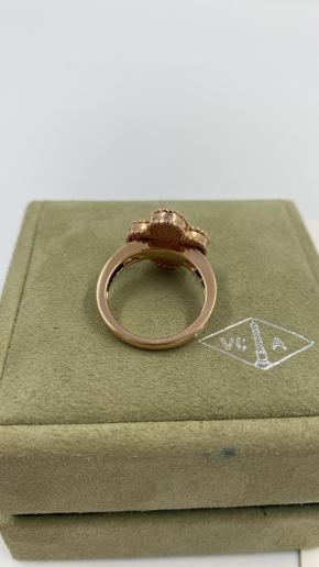 Van Cleef Vintage Alhambra Diamond Set Yellow Gold Ring 3