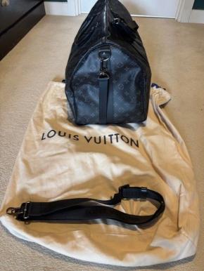 Louis Vuitton Black And Grey Keepall 55 Bandoulière 8