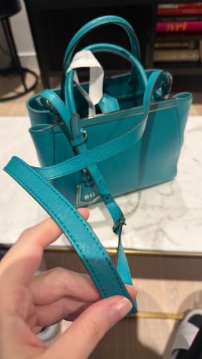 Fendi 2Jours Teal Leather Tote 11