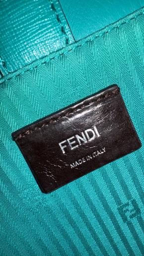 Fendi 2Jours Teal Leather Tote 6