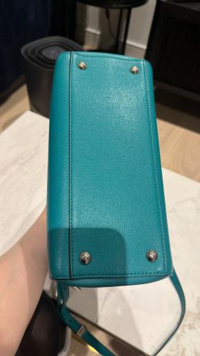 Fendi 2Jours Teal Leather Tote 5