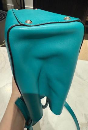 Fendi 2Jours Teal Leather Tote 4