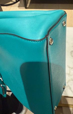 Fendi 2Jours Teal Leather Tote 13