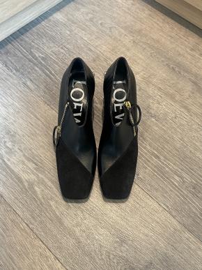 Loewe Black Leather/Suede Ankle Boots 8