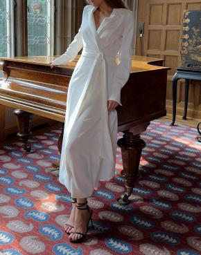Galvan White Crepe Marina Dress 6
