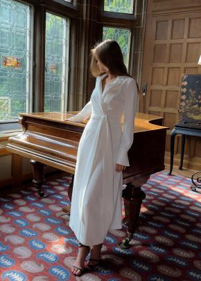 Galvan White Crepe Marina Dress 2