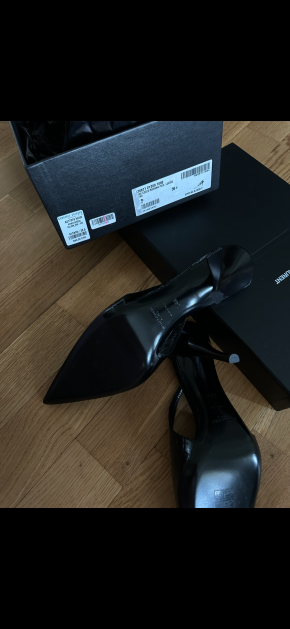 Saint Laurent Mock Croc Black Viper 90 Slingbacks 4