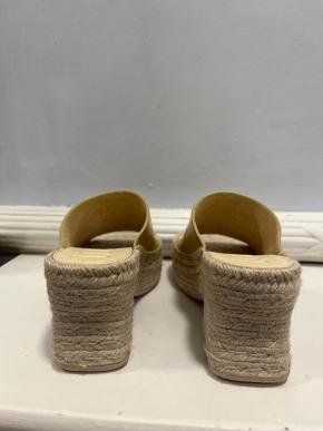 Loewe Yellow Leather Petal Espadrille Wedge Sandals 80 4