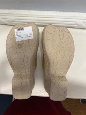 Loewe Yellow Leather Petal Espadrille Wedge Sandals 80 5