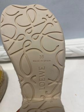 Loewe Yellow Leather Petal Espadrille Wedge Sandals 80 6