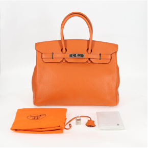 Hermès Birkin 35cm Orange Togo Leather with Palladium Hardware 2