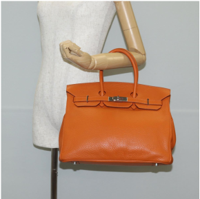 Hermès Birkin 35cm Orange Togo Leather with Palladium Hardware 16