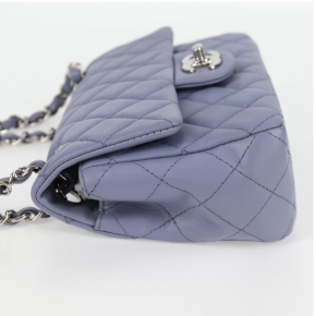 Chanel Lambskin Lilac Quilted Leather Mini Rectangular Flap Bag 4