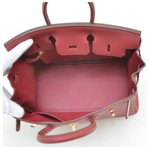 Hermès Birkin 25 Rouge Grenate Togo Leather With Gold Hardware 3