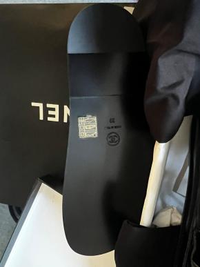 Chanel  Black"Dad" Slides With Diamante CC's 4