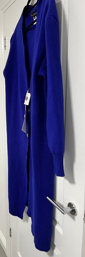 Oscar De La Renta Long Blue Wool Cardigan 4