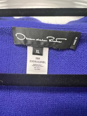 Oscar De La Renta Long Blue Wool Cardigan 6