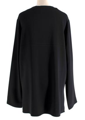 Stella McCartney Black Crepe Top with Silver Zip detail 2