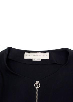 Stella McCartney Black Crepe Top with Silver Zip detail 5