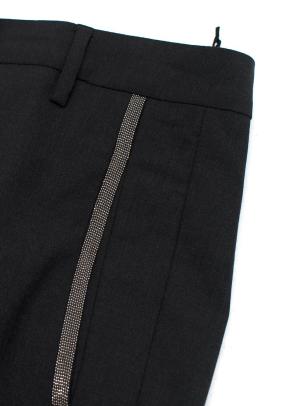 Brunello Cucinelli Charcoal Grey Trousers with Signature Embellishment 3