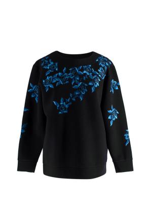 Ermanno Scervino Blue Floral Embroidered Sweatshirt 2